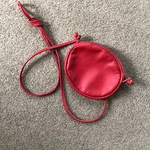 Small Red Cross body purse. Italian leather